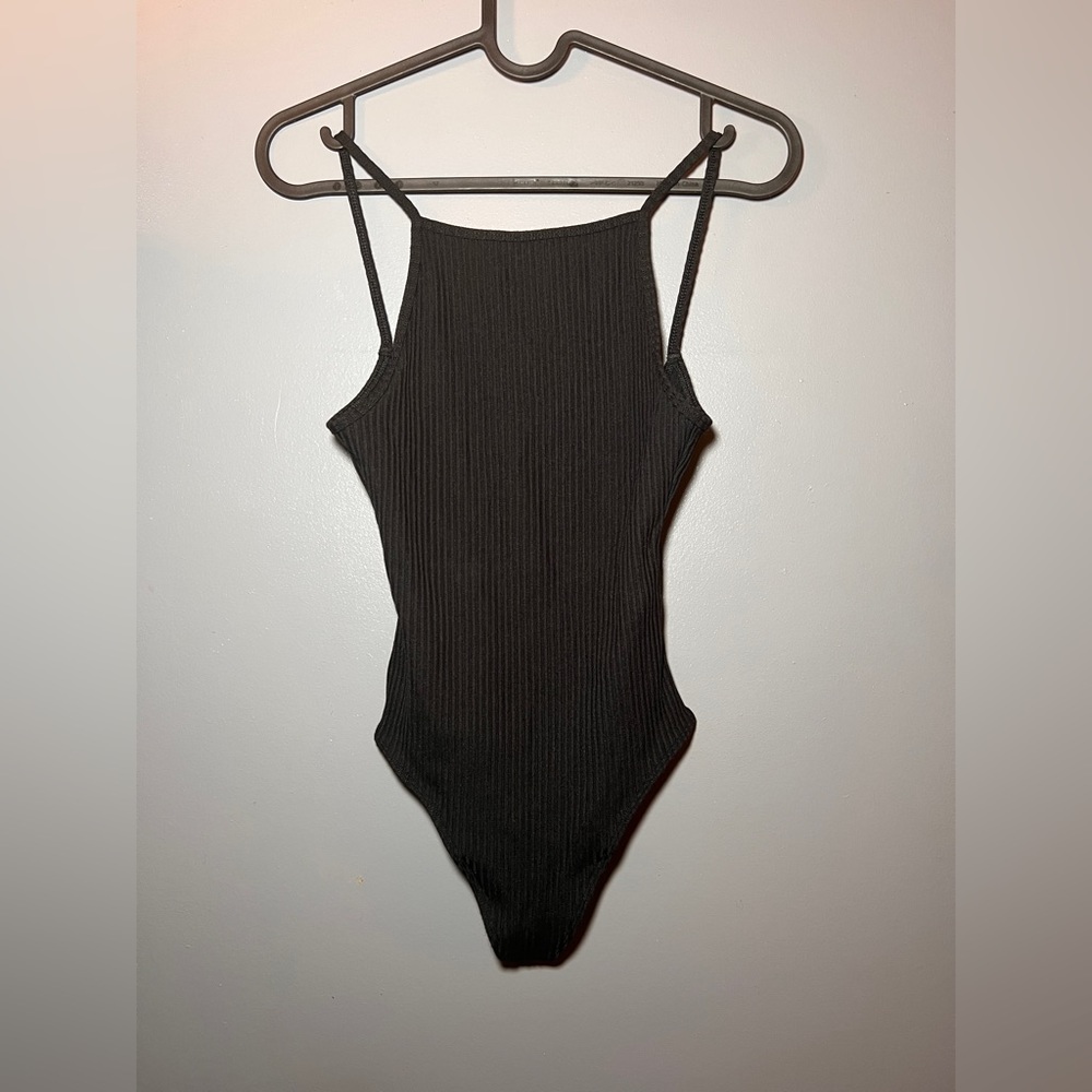 Aritzia Wilfred Ribbed Black Body Suit XS